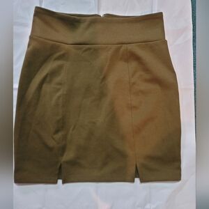 Olive Green Polyester Blend Fabric